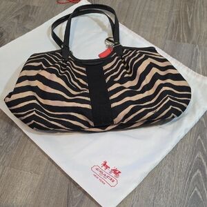 Coach Black and Tan Zebra Print Women's Bag
